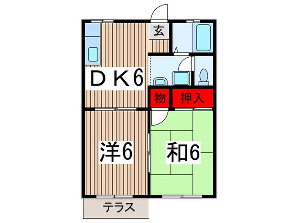 ピュアタウン上新井Ｂの物件間取画像